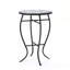 Outdoor Round Side Table With Mosaic-Style Top And Curved Iron Legs, End Table-Blue ,Wihte And Matte Black