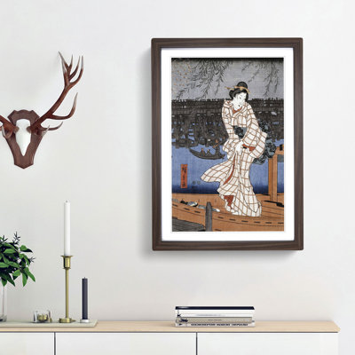 Evening on the Sumida River by Utagawa Hiroshige - Picture Frame Painting Print