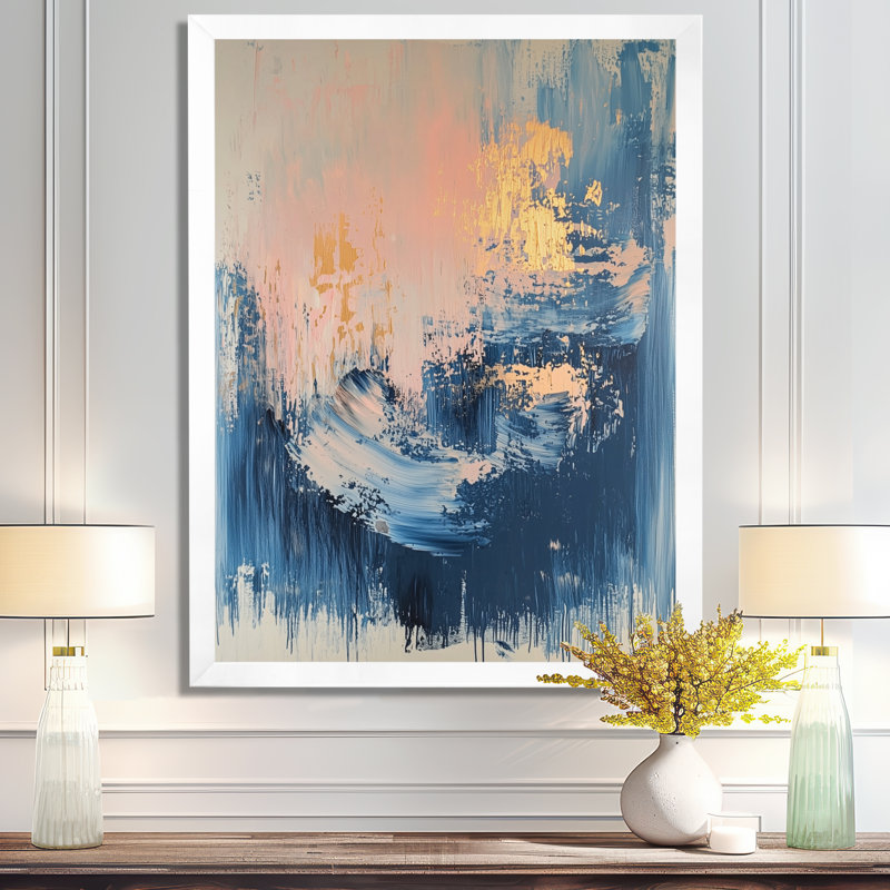 Orrville - art mural abstrait, H 20 po x l 12 po, Reproduction encadrée d'une seule photo, Blanc