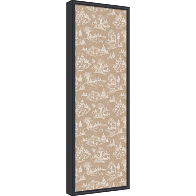 Framed Fabric Magnetic Board Wonderland White Toile Wall Organization