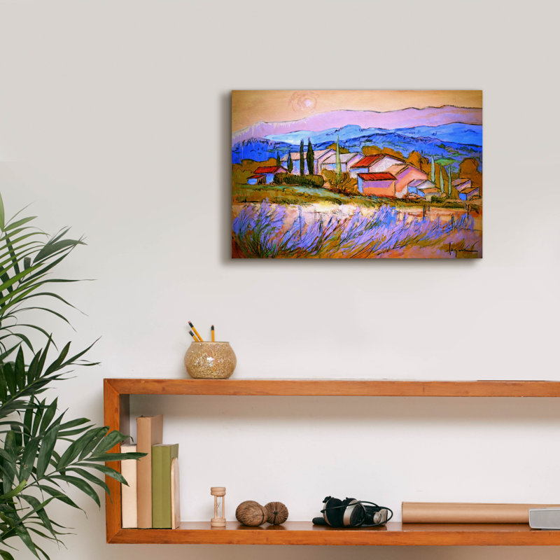  «Lavender Fields Provence 2» par Dorothy Fagan, art mural sur toile, 18 po x 12 po, H 12 po x l 18 po