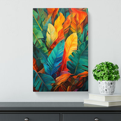 Tropical Leaf Futurism - Wrapped Canvas