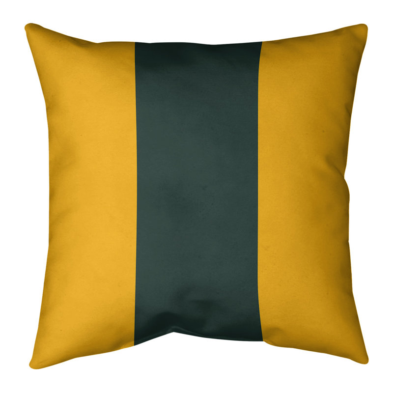 Housse de coussin de football Green Bay, 14 po x 14 po, Principal, Polyester filé