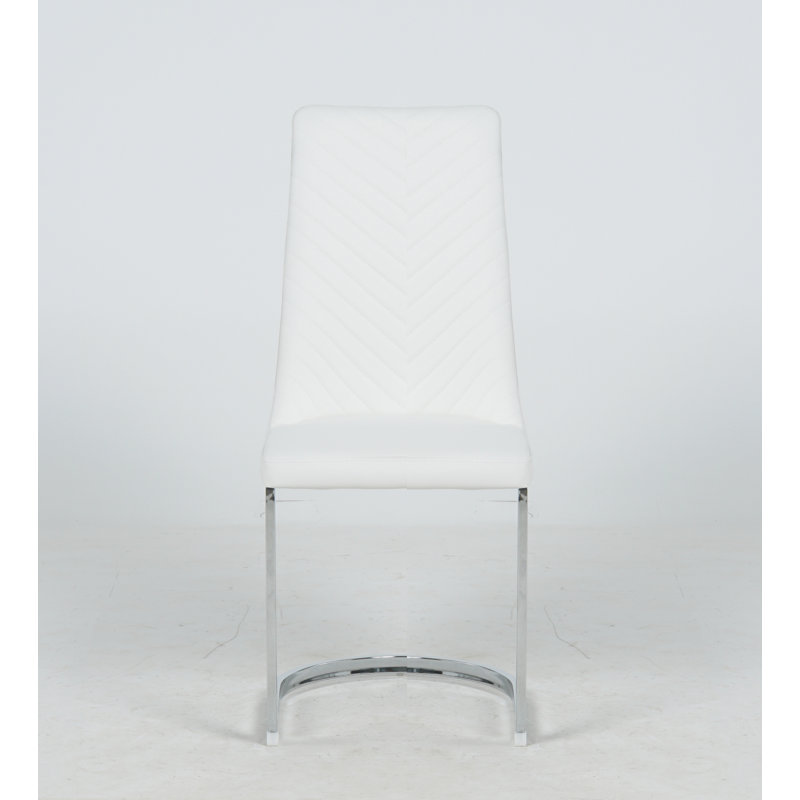 Upholstered Cantilever Chair in White, White