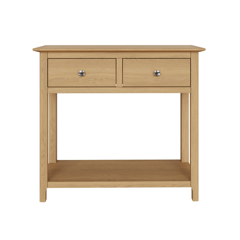 Casiano 85cm Solid Wood 2 Drawer Console Table, Brown