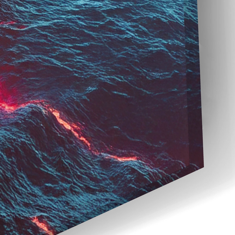  «Sea On Fire» par Ann Klee, art mural en verre acrylique, 24 po x 16 po, H 16 po x l 24 po