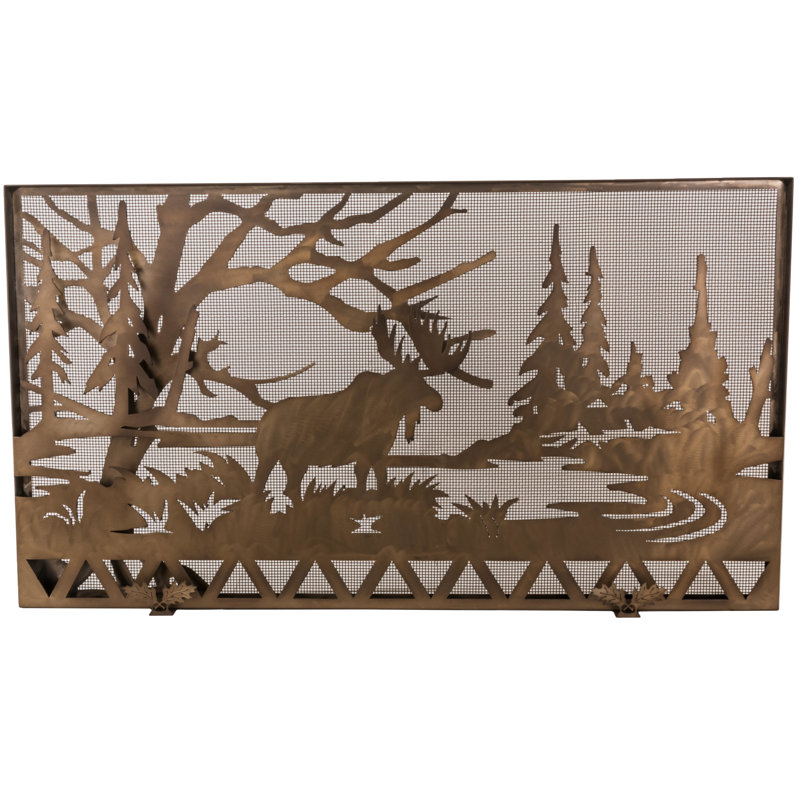 Moose Creek 1 Panel Bifold Steel Fireplace Screen
