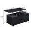 Table basse multifonctionnelle à plateau relevable avec rangement caché et tabourets-1379126731