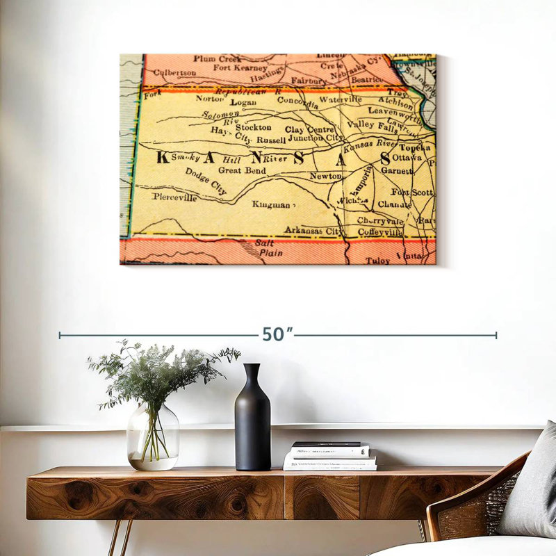 Old Style Kansas Map