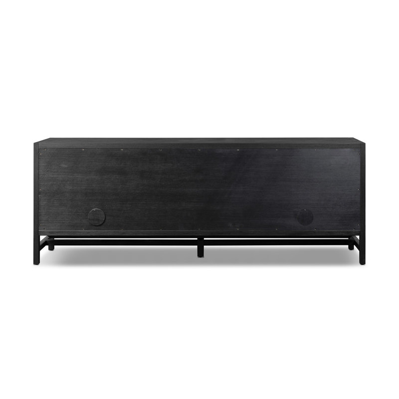 Sullivan Media Console-Saddle Tan, Black Acacia Veneer