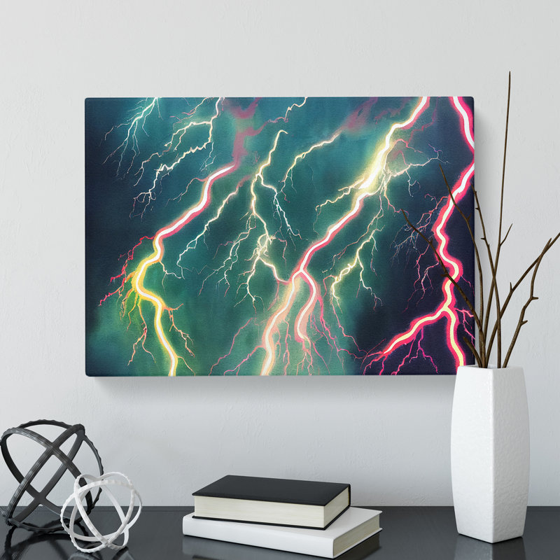 Evolving Lightning Bolt - Wrapped Canvas Print, 40cm H x 60cm W x 3cm D