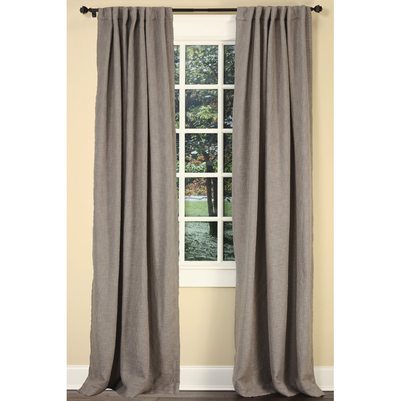 Boucle Room Darkening Curtain, 50"W x 96"L, Gray