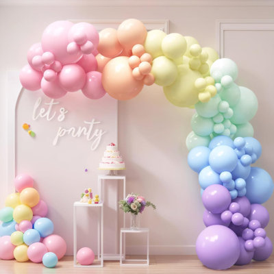 140PCS Pastel Rainbow Balloon Arch Garland Kit - Balloon Arch Kit-Birthday Balloons