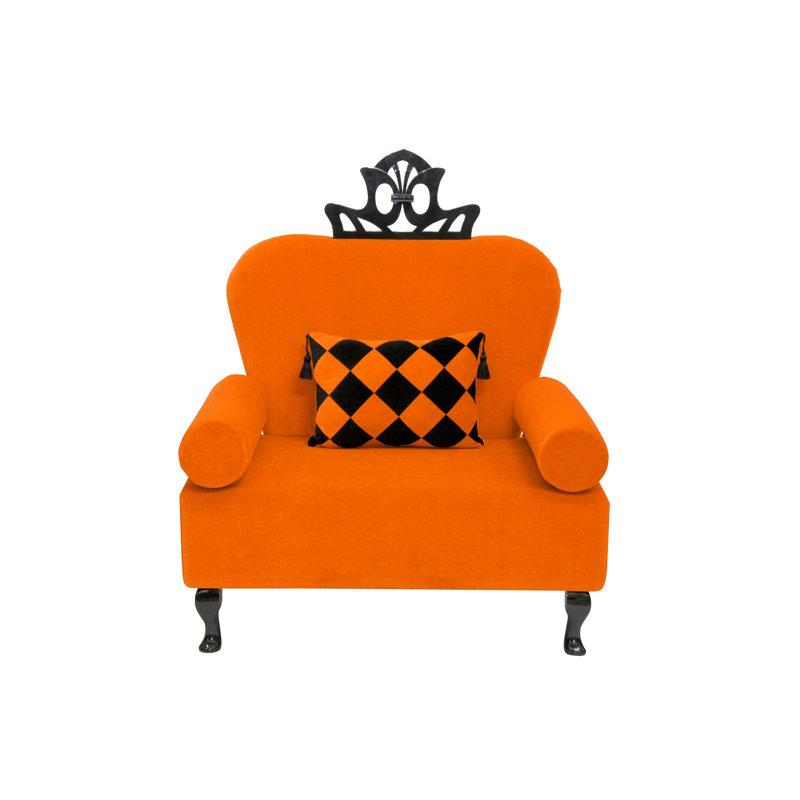 Artdeko Upholstered Armchair, Orange