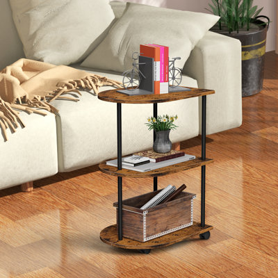 Semicircular Side Table - Brown