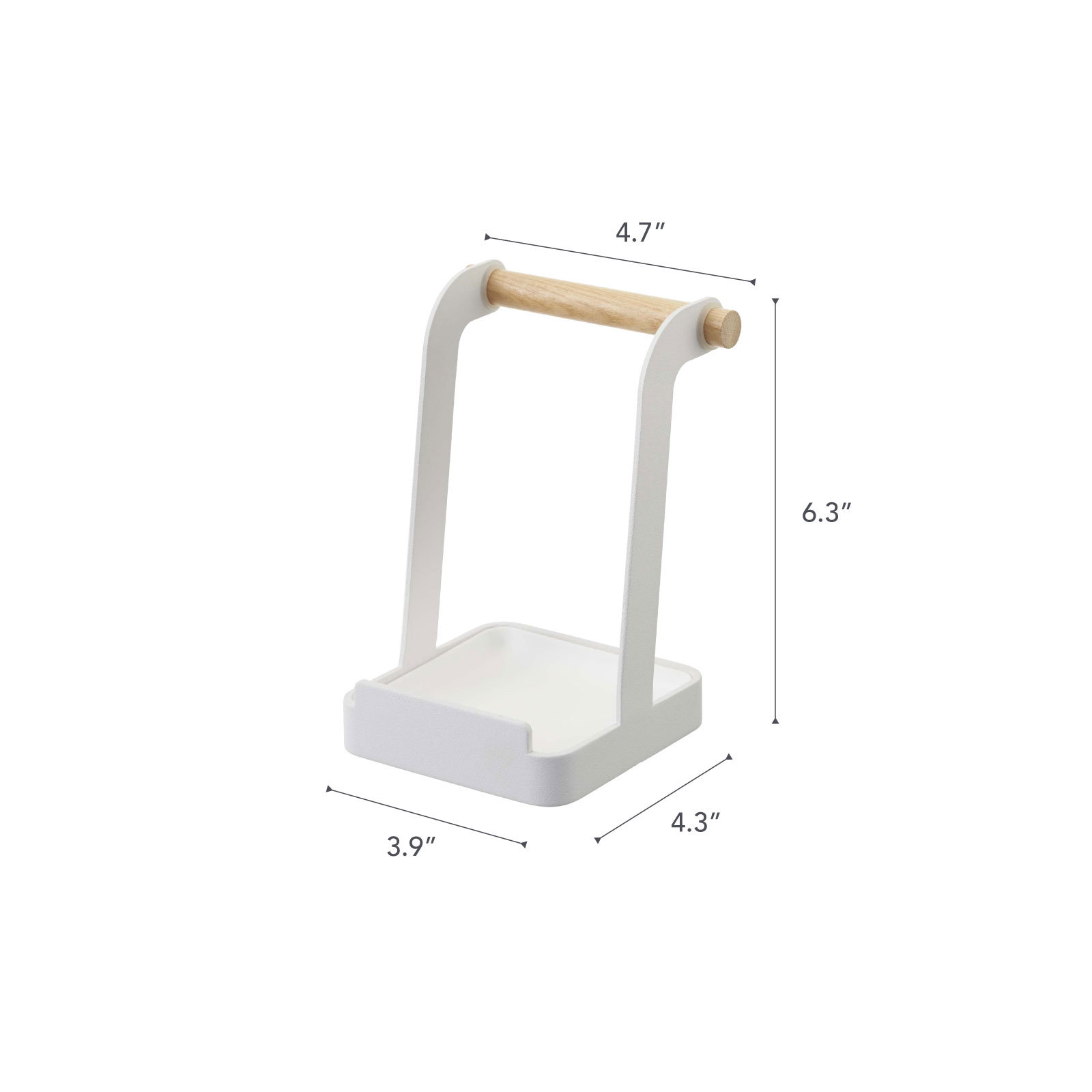 Tosca Yamazaki Home Ladle & Lid Rest, Kitchen Utensil Organizer Stand For Cooking, Steel + Wood