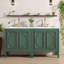 Ensemble de meuble-lavabo 60 po noir avec lavabo double en céramique, portes à fermeture douce et rangement pour tiroir 60 po-2124303774