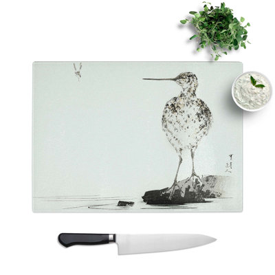 Tempered Glass Common Snipe Bird Chopping Board