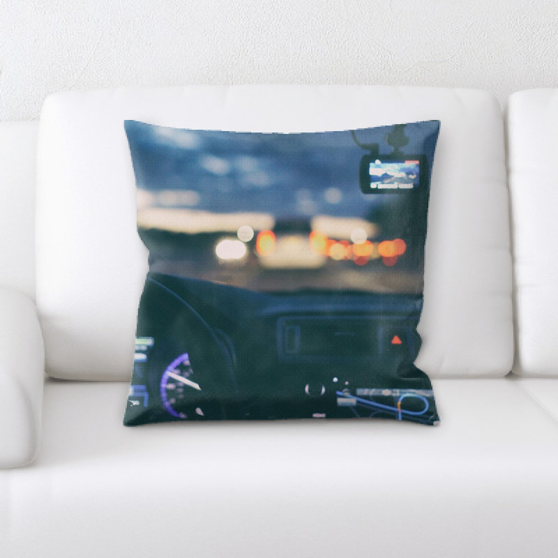 Steering Wheel Microsuede Reversible Throw Pillow