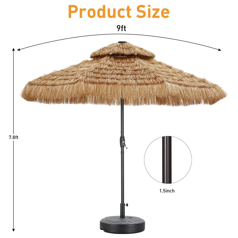 Parasol 9 pi Tiki avec base incluse