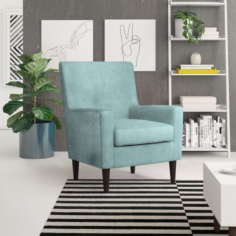 Donham Upholstered Accent Chair, Toulan Ice Blue Twill