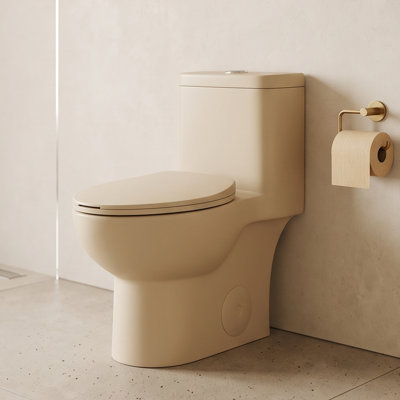Toilette allongée une pièce à double chasse kaki
