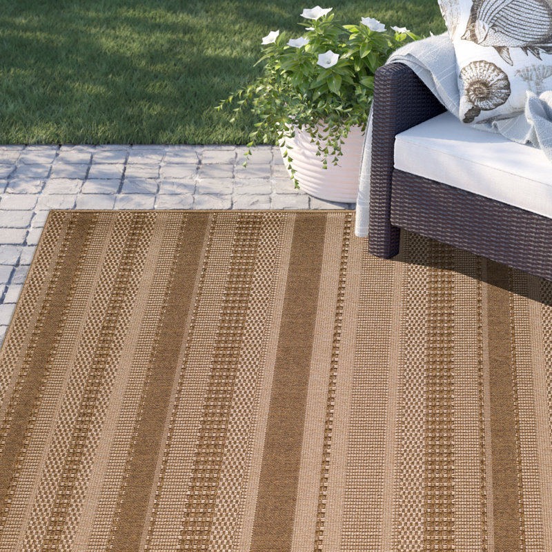 Macri Striped Indoor / Outdoor Rug, Rectangle 5'3" x 7'7"