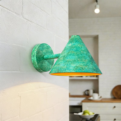 8.3 in. 1-Light Vintage Cone Shade Wall Sconce for Bedroom Hallway