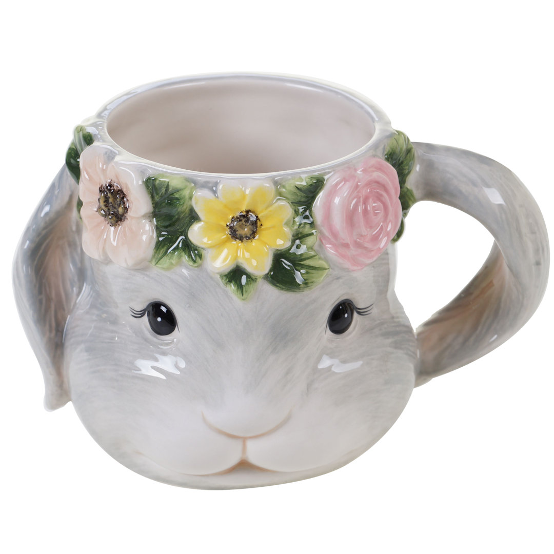 Certified International Sweet Bunny Set Of 4 3-D Bunny Mug (Set of 4) Certified International