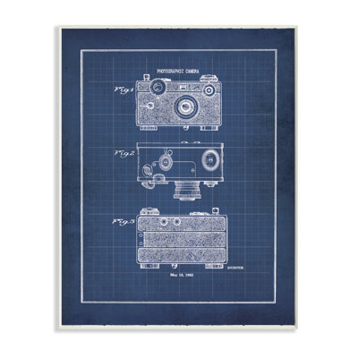 «Vintage Appareil photo Blueprint», impression