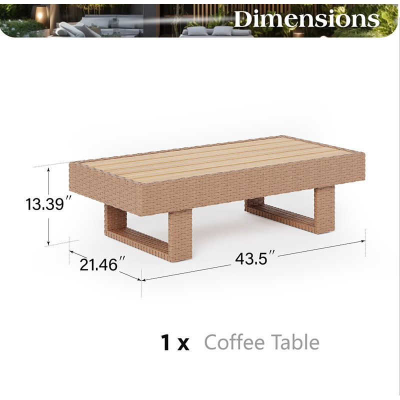 HDPE Coffee Table For Conversation Sofa Set