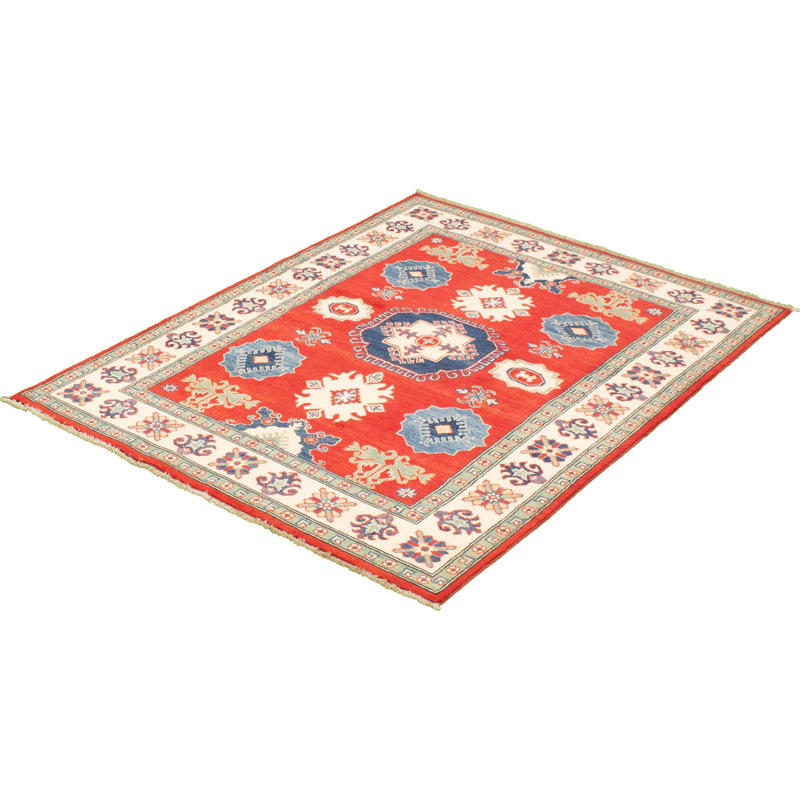 Tapis unique en laine noué à la main style Gazni des années 2010 de 5 pi x 6 pi 7 po brun Qaiden