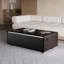 Table basse moderne intelligente avec réfrigérateur intégré, haut-parleurs Bluetooth, chargement sans fil, prise de courant, ports USB, RVB clair, brun-792035287