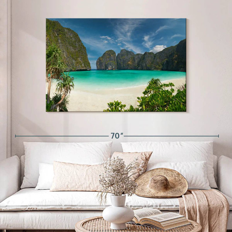 Plage de l'île Gillard Phi Phi, H 32 po x l 48 po