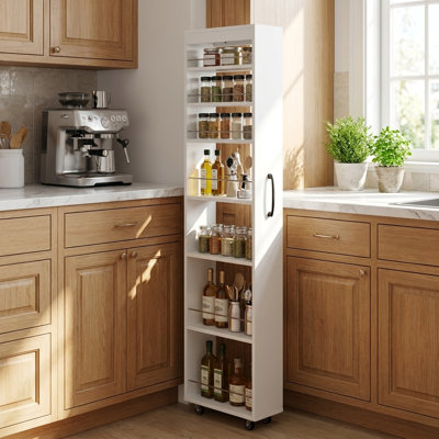 7-tier Slim Rolling Storage Cart – Mobile Pull-out Organizer For Kitchen, Pantry & Narrow Spaces