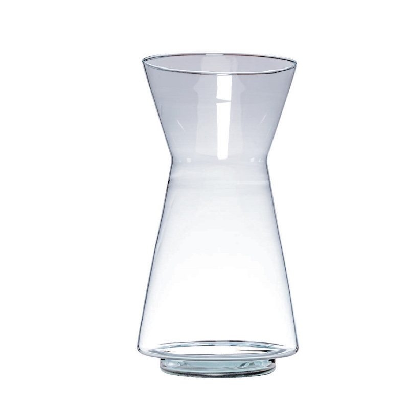 Rianne Mouthblown Recycled Glass Vase, 13.78" H x 7.48" W x 7.48" D, Clear