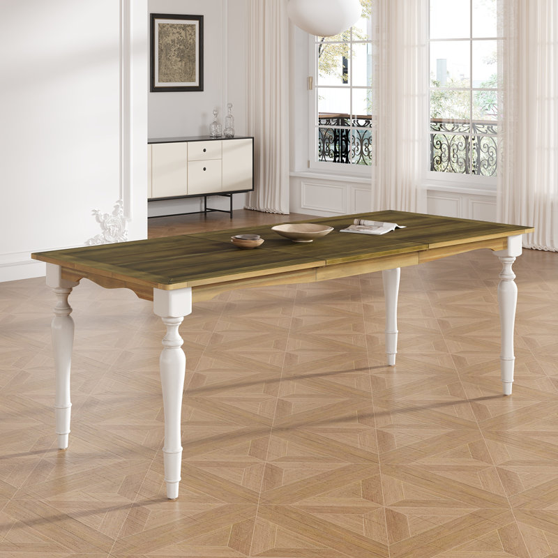 Table de salle à manger extensible Vintage Vintage, Brown, Cream