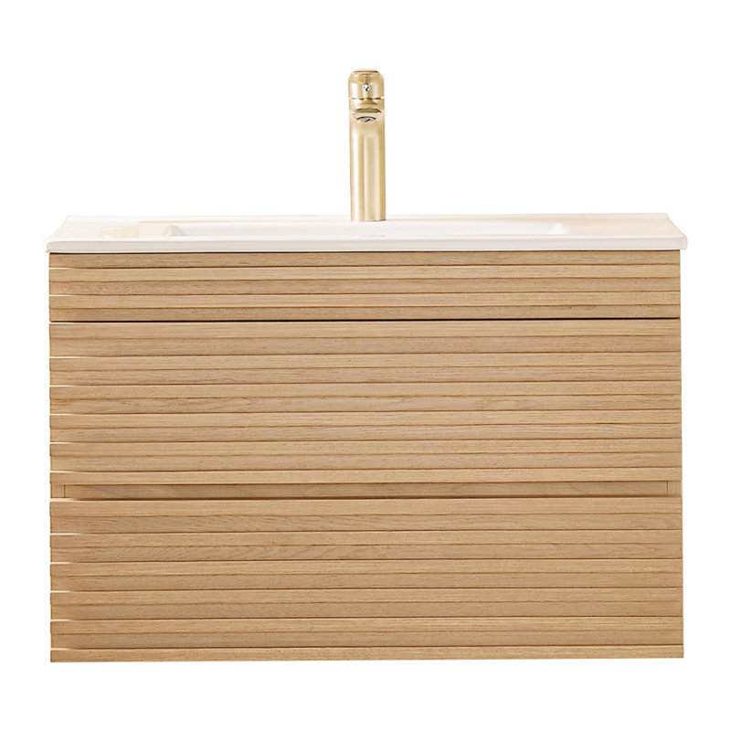 30"Wall Mounted Single Vanity with Ceramic Sink