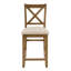 Ensemble de 4 chaises de salle à manger en bois à hauteur de comptoir avec siège rembourré et dossier en X