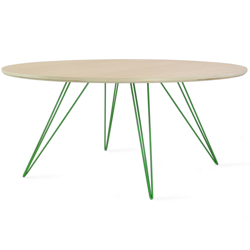 Williams Single Coffee Table, Green, 18" H x 40" L x 40" W, Maple