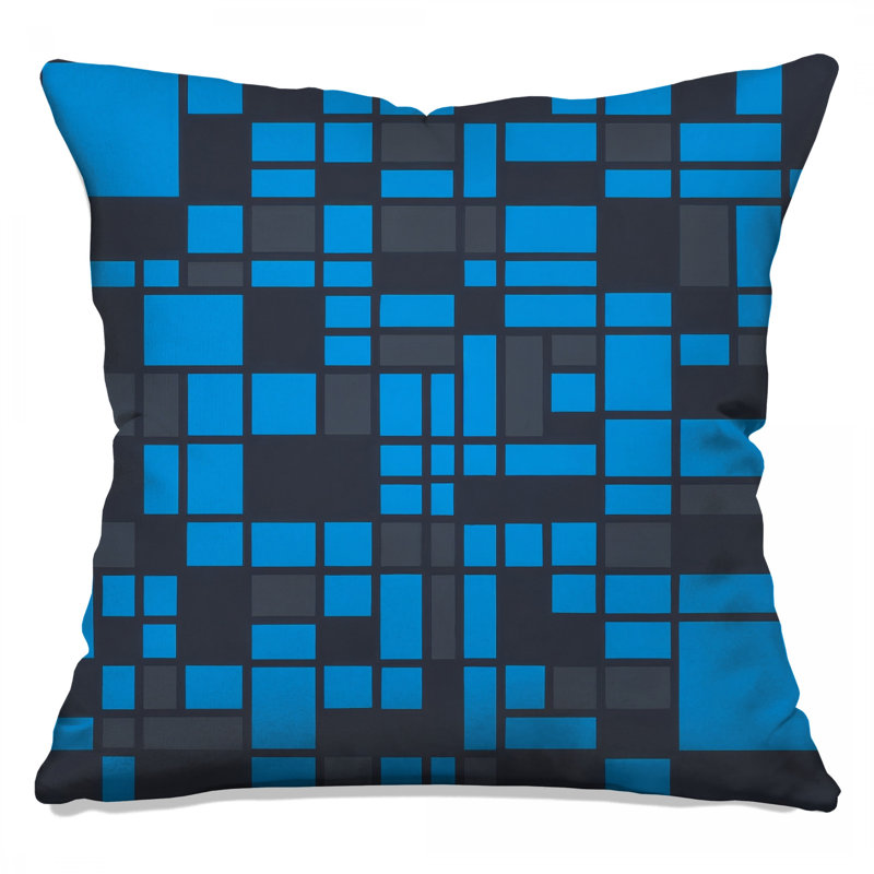 Coussins décoratifs bleus rectangulaires, 18 x 18 inches