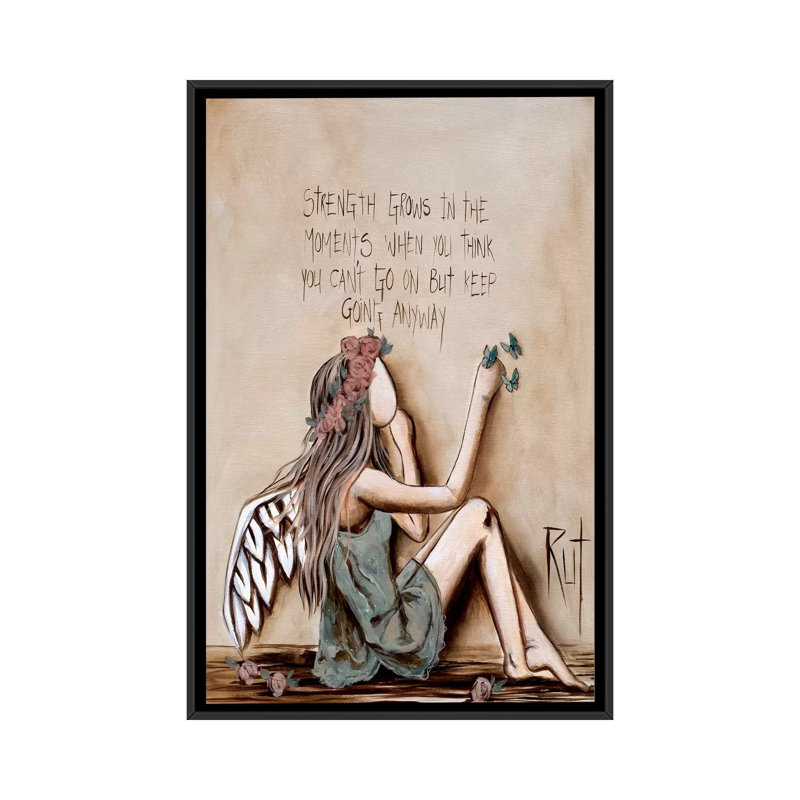 Strength Grows - Painting Print on Canvas, 66.04 cm H x 45.72 cm W, Black Framed