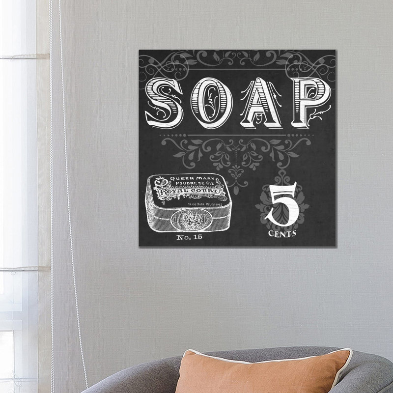 Chalkboard Bath Signs I by June Erica Vess - Wrapped Canvas Print, 66.04 cm H x 66.04 cm W x 3.175 cm D