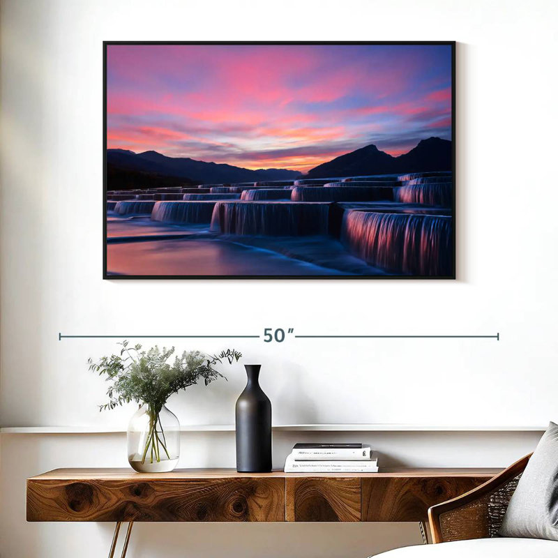 Marches en cascade, Cadre flottant noir, 40 po x 27 po