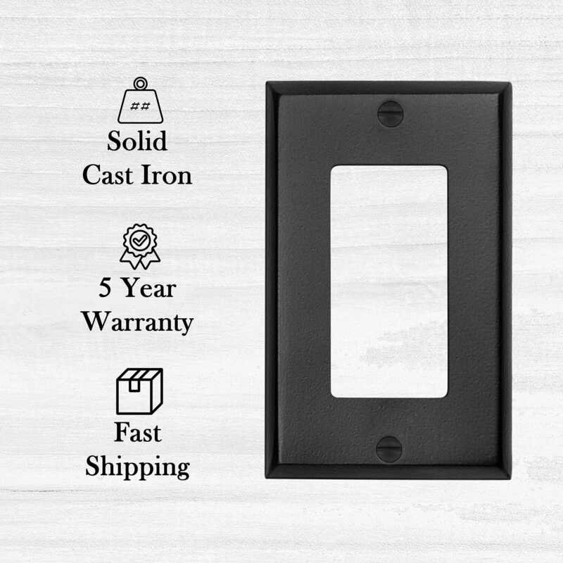 Ageless Iron Double Duplex Outlet Cover in Black Iron