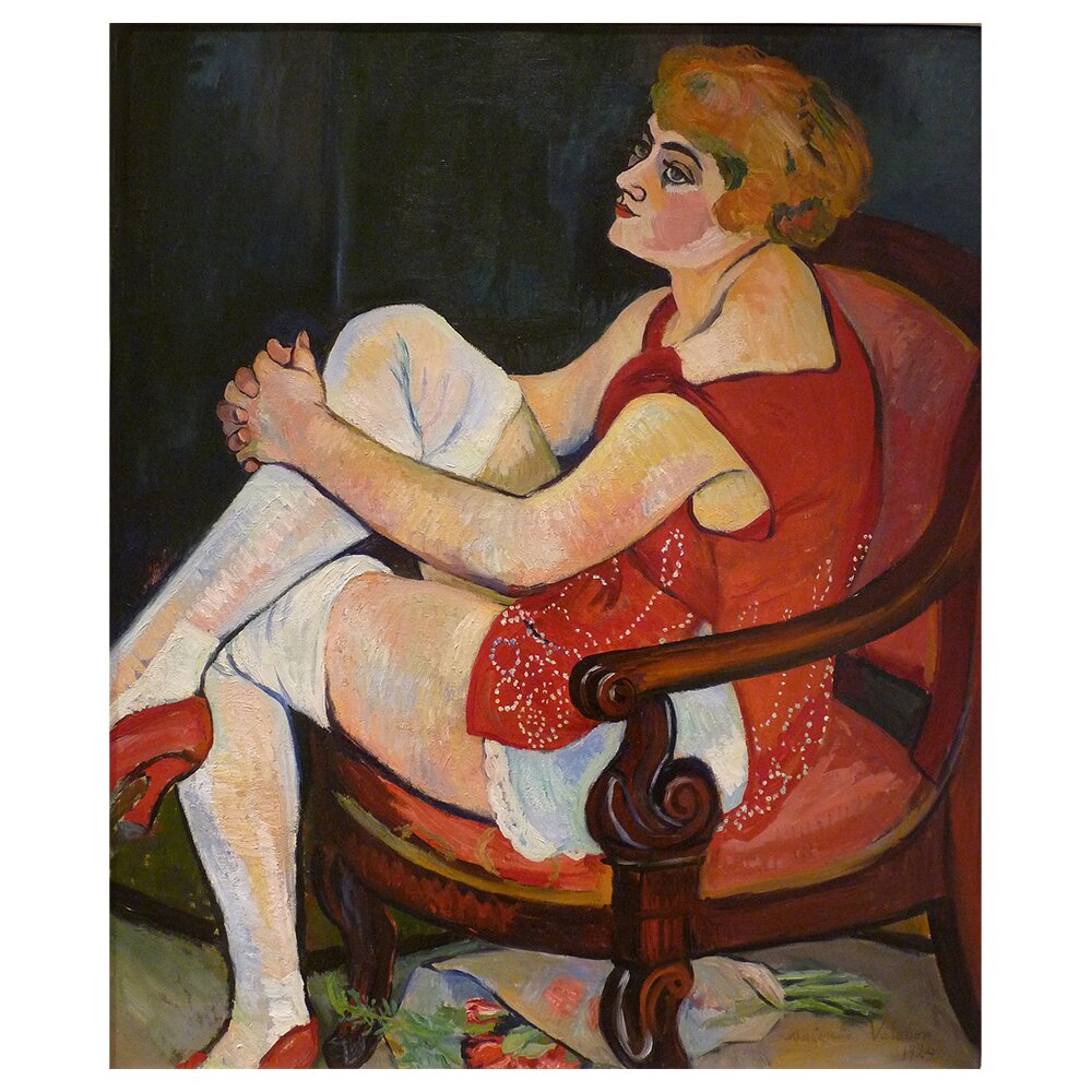 Leinwandbild Frauen in weißen Strümpfen von Suzanne Valadon