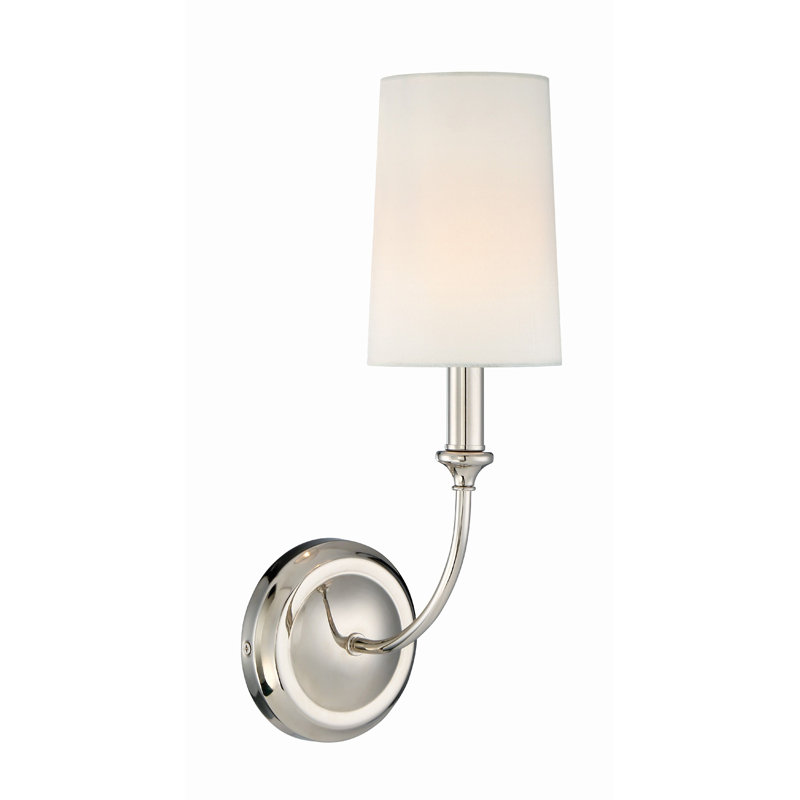 Moriz Steel Armed Sconce, Polished Nickel