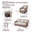 Sami 5-Piece Wicker Patio Furniture Set With Fire Pit Table, 6-Inch Ultra Thick Cushioned 360° Swivel Glider Chairs-1820043107