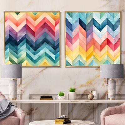 Castorena - Abstract Shapes Canvas Art Print Set Of 2