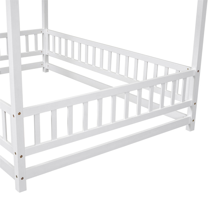 Lit plateforme Bayze, Blanc, Double